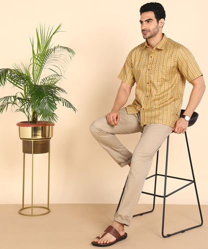 Yellow Symmetric Printed Shirt