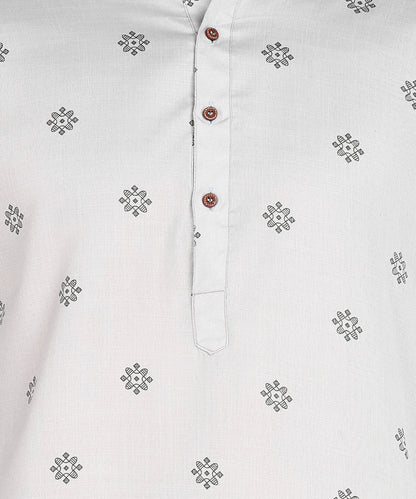Grey Printed Long Kurta
